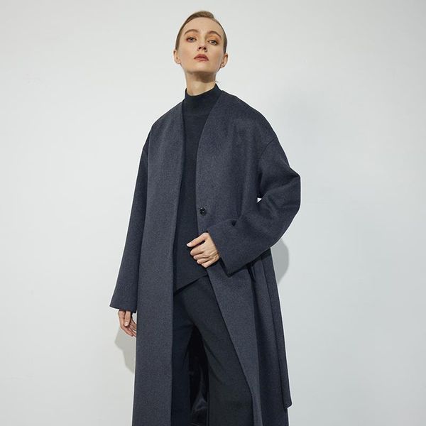 fur winter new v collar gray long section elegant temperament wool big dress, Black
fur winter new v collar gray long section elegant temperament wool big dress, Black