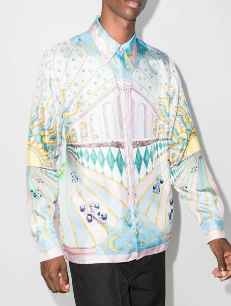 casablanca designer shirt men and women original product course ideale palace racetrack hawaiian long sleeve shirt trend, White;black
casablanca designer shirt men and women original product course ideale palace racetrack hawaiian long sleeve shirt trend, White;black