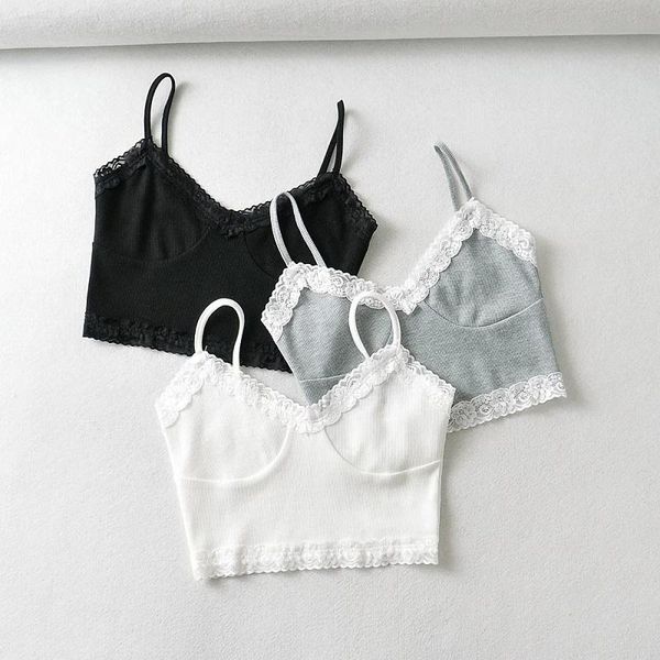 tanks camisole lace edge stitching knitted small sling women's summer new slim thin high waist short inner vest cami, Black;white
tanks camisole lace edge stitching knitted small sling women's summer new slim thin high waist short inner vest cami, Black;white
