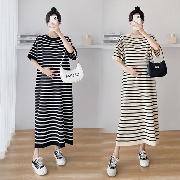 maternity dresses 1021# summer striped knitted maternity long dress casual loose straight clothes for pregnant women pregnancy ice cool 2304, White
maternity dresses 1021# summer striped knitted maternity long dress casual loose straight clothes for pregnant women pregnancy ice cool 2304, White