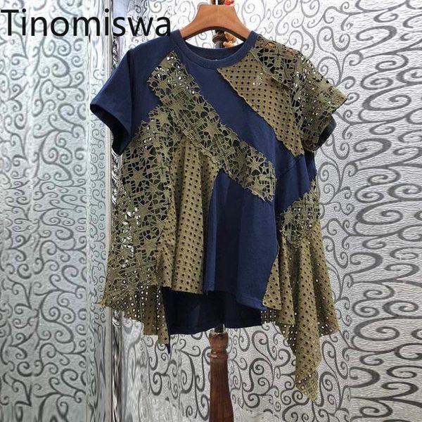 t-shirt tinomiswa summer new tshirt women lace patchwork cut out loose t shirt o neck short sleeve irregular ladies camisetas mujer, White
t-shirt tinomiswa summer new tshirt women lace patchwork cut out loose t shirt o neck short sleeve irregular ladies camisetas mujer, White