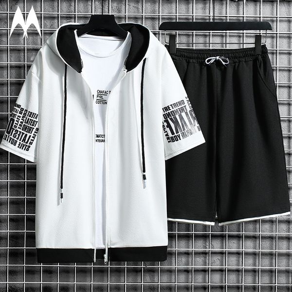 men's tracksuits mens summer sets casual hooded short sleeve s two piece set men fashion print zipper cardigan clothing 230428, Gray
men's tracksuits mens summer sets casual hooded short sleeve s two piece set men fashion print zipper cardigan clothing 230428, Gray