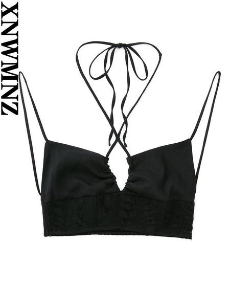 t-shirt xnwmnz women black fashion elastic linen blend tied crop female vneck thin straps backless camisole women's clothing, White
t-shirt xnwmnz women black fashion elastic linen blend tied crop female vneck thin straps backless camisole women's clothing, White