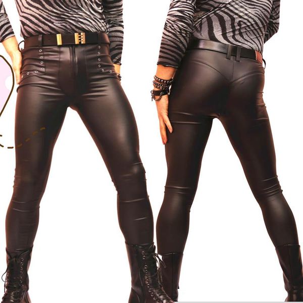 pants matte pu punk style pencil pants faux leather high elastic tight trousers men glossy silky skinny legging stage bar show pants, Black
pants matte pu punk style pencil pants faux leather high elastic tight trousers men glossy silky skinny legging stage bar show pants, Black