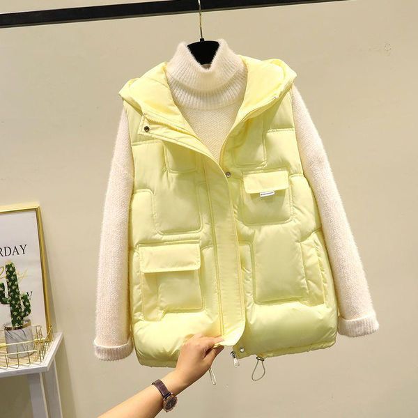 leather 2022 autumn winter sleeveless vest coats women's korean loose cotton waistcoat casual wild student cotton coat women hooded ves, Black
leather 2022 autumn winter sleeveless vest coats women's korean loose cotton waistcoat casual wild student cotton coat women hooded ves, Black