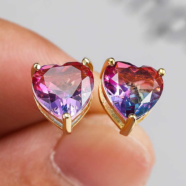 stud 18k gold 8mm heart tourmaline stud earrings for women classic gradient rainbow crystal z earrings female jewelry gift w0428, Golden;silver
stud 18k gold 8mm heart tourmaline stud earrings for women classic gradient rainbow crystal z earrings female jewelry gift w0428, Golden;silver