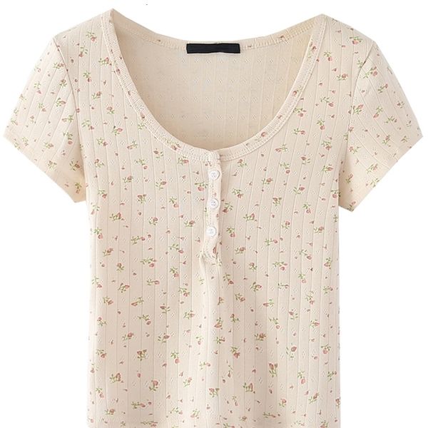 women's t shirt t shirt ramping gambar cetak floral vintage atasan y2k lengan pendek katun leher bulat kancing musim panas wanita t shi, White
women's t shirt t shirt ramping gambar cetak floral vintage atasan y2k lengan pendek katun leher bulat kancing musim panas wanita t shi, White
