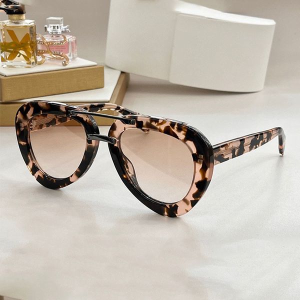 

Designer high-quality acetate oval frame policy sunglasses SPR28RS fashionable casual men and women Oculos de sol casual vacation gradient Leopard eyeglasses