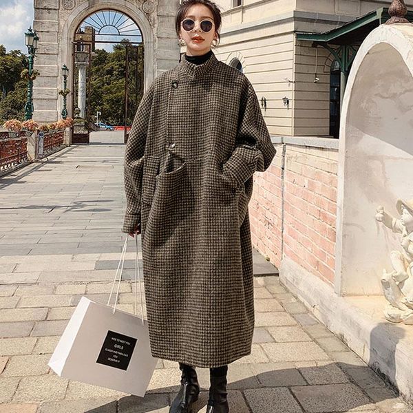 fur winter woolen coat female korean loose lattice thick long ladies cloak fashion irregular design casual women jacket, Black
fur winter woolen coat female korean loose lattice thick long ladies cloak fashion irregular design casual women jacket, Black
