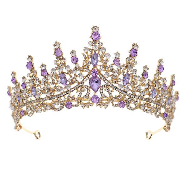 new headwear retro luxury full diamond alloy crown light purple rhinestone european and american wedding dress crown bride crown ts-0002, Silver
new headwear retro luxury full diamond alloy crown light purple rhinestone european and american wedding dress crown bride crown ts-0002, Silver