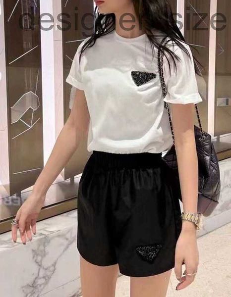 women's t-shirt designer european minority design triangle logo beaded short sleeve recycled nylon loose casual high waist shorts short, White
women's t-shirt designer european minority design triangle logo beaded short sleeve recycled nylon loose casual high waist shorts short, White