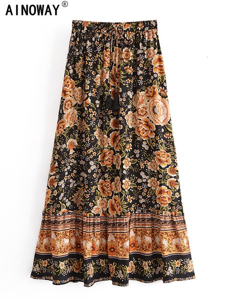 skirts summer fashion elegant black floral print beach bohemian pleated skirt vintage lady high waist a-line rayon maxi boho skirts 230428
skirts summer fashion elegant black floral print beach bohemian pleated skirt vintage lady high waist a-line rayon maxi boho skirts 230428