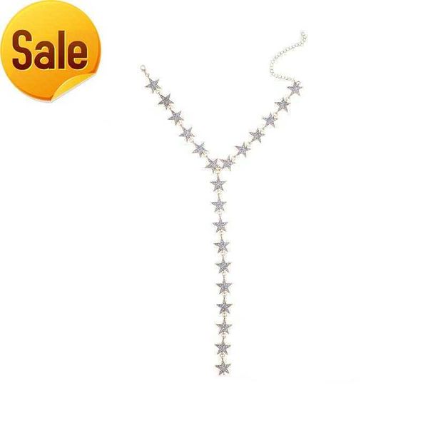 chains luxury gold color long five pointed stars choker necklace 2022 crystal rhinestone women fashion body jewelry, Silver
chains luxury gold color long five pointed stars choker necklace 2022 crystal rhinestone women fashion body jewelry, Silver