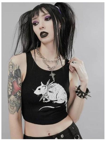tanks mouse print black tank goth bodycon cropped women streetwear harajuku o neck knitted basic tank top, Black;white
tanks mouse print black tank goth bodycon cropped women streetwear harajuku o neck knitted basic tank top, Black;white