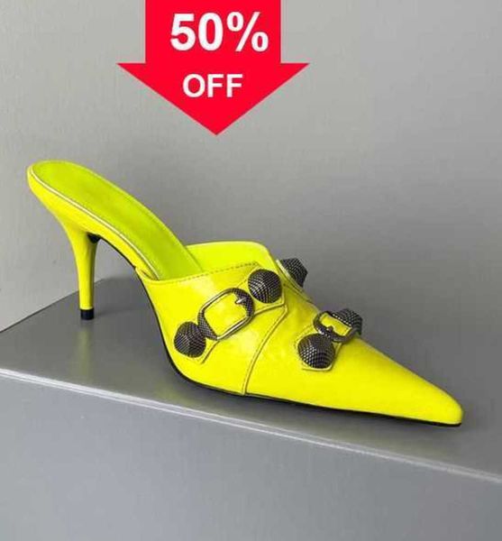 stiletto mule slippers sandals stud buckle embellished shoes cowskin slip on open pointed toe stiletto heel luxury designers shoe for women7, Black
stiletto mule slippers sandals stud buckle embellished shoes cowskin slip on open pointed toe stiletto heel luxury designers shoe for women7, Black