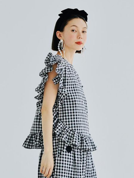 tanks imakokoni original design black and white plaid vest dlouse women's summer allmatch sleeveless 223639, Black;white
tanks imakokoni original design black and white plaid vest dlouse women's summer allmatch sleeveless 223639, Black;white