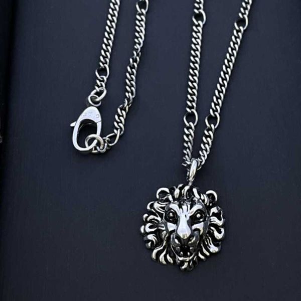 gujia 925 silver old animal lion head necklace personalized trend hip hop network red same style, Black
gujia 925 silver old animal lion head necklace personalized trend hip hop network red same style, Black