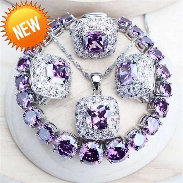 purple zirconia women bridal jewelry sets silver 925 fine costume jewellery wedding earrings rings bracelets pendant necklace 220808
purple zirconia women bridal jewelry sets silver 925 fine costume jewellery wedding earrings rings bracelets pendant necklace 220808