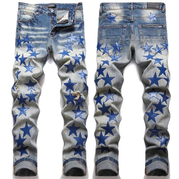 men's jeans european jean hombre letter star am tiny spot men embroidery patchwork ripped trend brand motorcycle pant mens skinny am332, Blue
men's jeans european jean hombre letter star am tiny spot men embroidery patchwork ripped trend brand motorcycle pant mens skinny am332, Blue