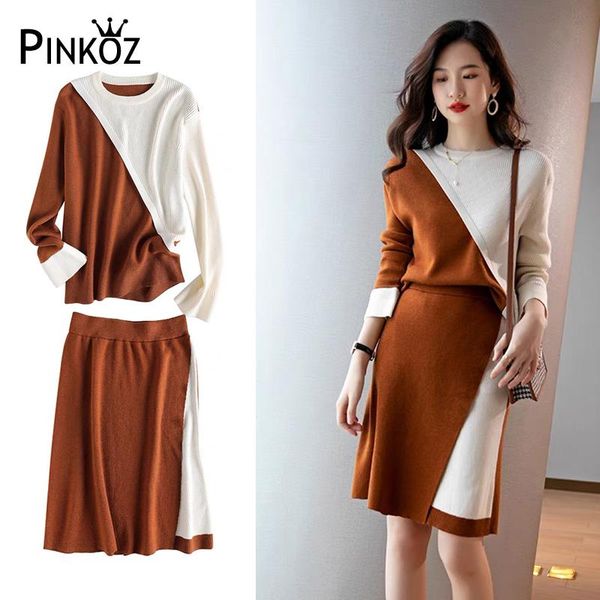 dress pinkoz elegant office lady women two pieces set knitting patchwork brown white sweater autumn winter fashion clothes mini skirt
dress pinkoz elegant office lady women two pieces set knitting patchwork brown white sweater autumn winter fashion clothes mini skirt