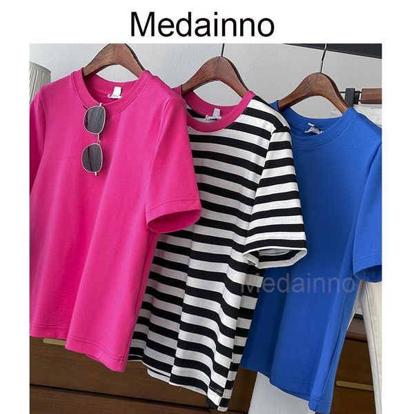 women's tshirt medainno 2023 spring summer fashion women round neck striped short sleeve casual elegant simple female chic 230427, White
women's tshirt medainno 2023 spring summer fashion women round neck striped short sleeve casual elegant simple female chic 230427, White