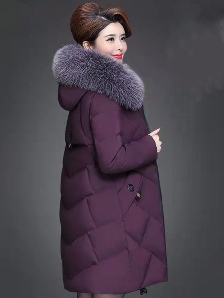 leather fdfklak xl5xl down cotton clothes jacket big fur collar solid color large size loose winter coat hooded manteau femme hiver, Black 
leather fdfklak xl5xl down cotton clothes jacket big fur collar solid color large size loose winter coat hooded manteau femme hiver, Black