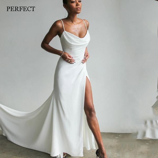 party dresses perfect elegant vneck side split wedding open back sleeveless mermaid bridal gowns satin robe de custom made 230427, White;black
party dresses perfect elegant vneck side split wedding open back sleeveless mermaid bridal gowns satin robe de custom made 230427, White;black