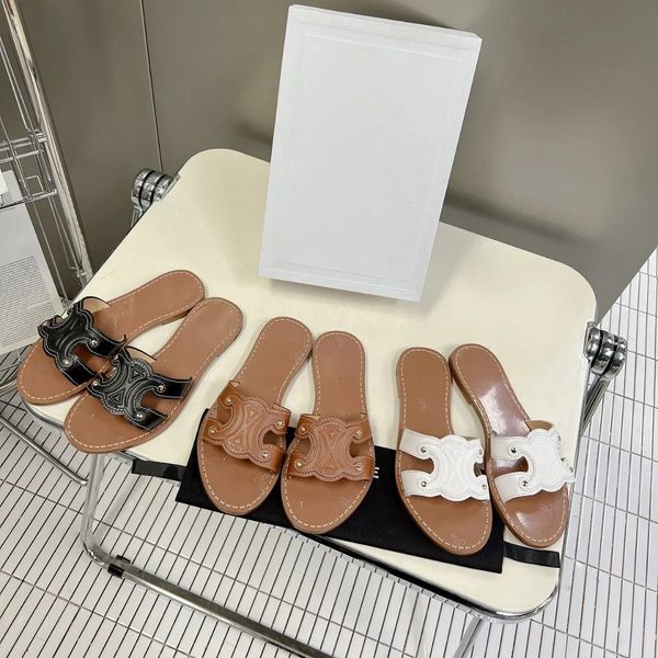 lightly padded luxe flat slide slippers triomphe embossed leather insole sandals open toes shoes luxury designer for women holiday flats san, Black
lightly padded luxe flat slide slippers triomphe embossed leather insole sandals open toes shoes luxury designer for women holiday flats san, Black