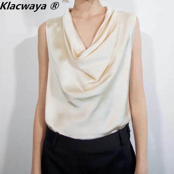 tanks klacwaya satin women 2022 summer sleeveless vest women clothes drop neckline pullovers beige female tank top, Black;white
tanks klacwaya satin women 2022 summer sleeveless vest women clothes drop neckline pullovers beige female tank top, Black;white