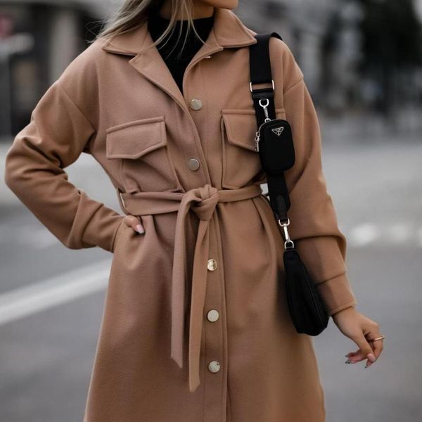 fur 2022 autumn and winter women's clothing fashion solid color midlength lapel singlebreasted laceup longsleeved woolen coat, Black
fur 2022 autumn and winter women's clothing fashion solid color midlength lapel singlebreasted laceup longsleeved woolen coat, Black