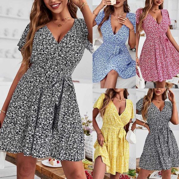 r d design american station chest wrapped dress summer floral elegant large swing, Black;gray
r d design american station chest wrapped dress summer floral elegant large swing, Black;gray