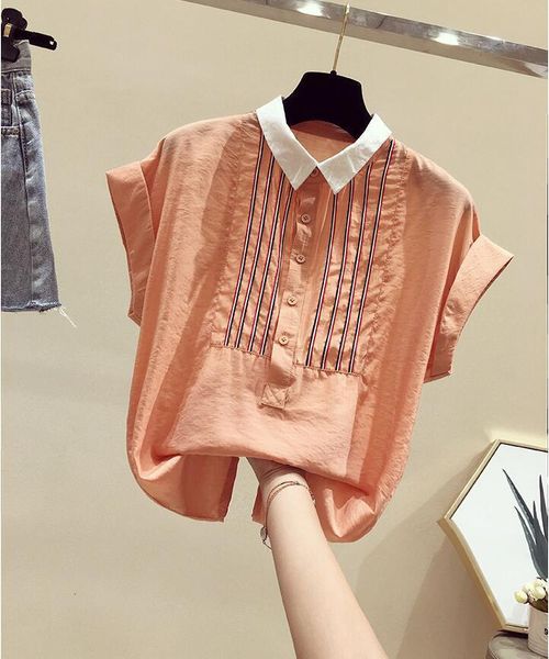 women's blouses shirts summer women shirt loose casual short sleeve peter pan collar patchwork chiffon vintage female blouse elegant o, White
women's blouses shirts summer women shirt loose casual short sleeve peter pan collar patchwork chiffon vintage female blouse elegant o, White
