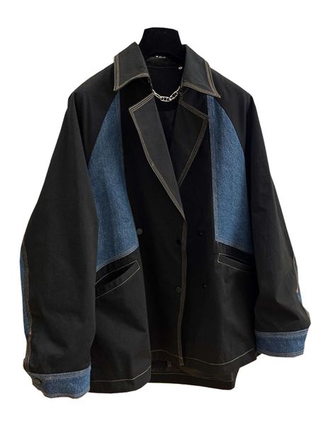 women's jackets oversized denim patchwork windbreaker jacket casual basic coat long sleeve work jacket women's autumn trench jacke, Black;brown
women's jackets oversized denim patchwork windbreaker jacket casual basic coat long sleeve work jacket women's autumn trench jacke, Black;brown