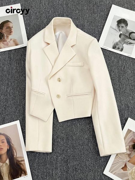 pants circyy cropped jacket blazers for women clothing office lady korean chic long sleeve notched collar pockets 2022 beige fall coat, White
pants circyy cropped jacket blazers for women clothing office lady korean chic long sleeve notched collar pockets 2022 beige fall coat, White