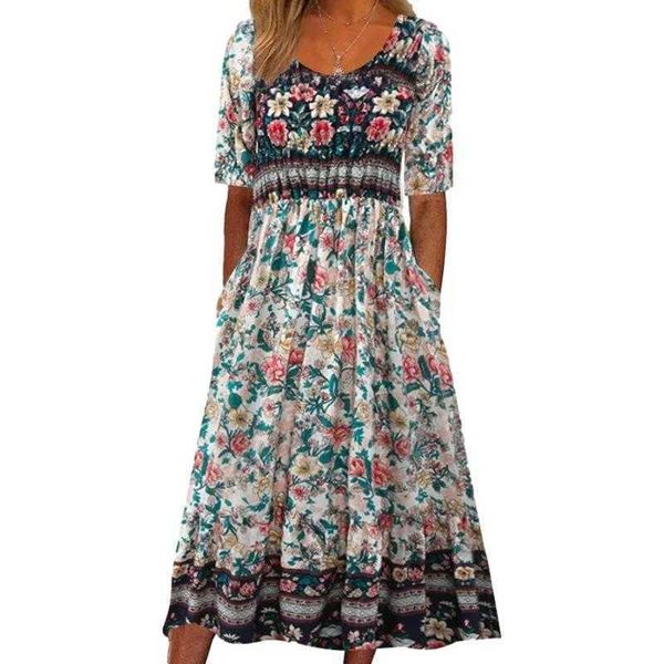 summer womens round neck short sleeve dress bohemian printed for women, Black;gray
summer womens round neck short sleeve dress bohemian printed for women, Black;gray