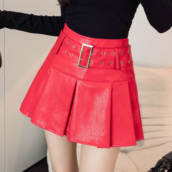 skirts autumn winter pleated leather mini skirt fashion belt high waist pu skirt faux leather streetwear y2k club skirt shorts 230428, Black
skirts autumn winter pleated leather mini skirt fashion belt high waist pu skirt faux leather streetwear y2k club skirt shorts 230428, Black