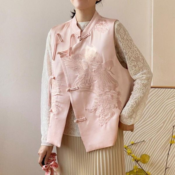 vests 2023 highend chinese style buckle tang suit vest women exquisite phoenix embroidery sleeveless laceup jacket chaleco mujer, Black;white
vests 2023 highend chinese style buckle tang suit vest women exquisite phoenix embroidery sleeveless laceup jacket chaleco mujer, Black;white