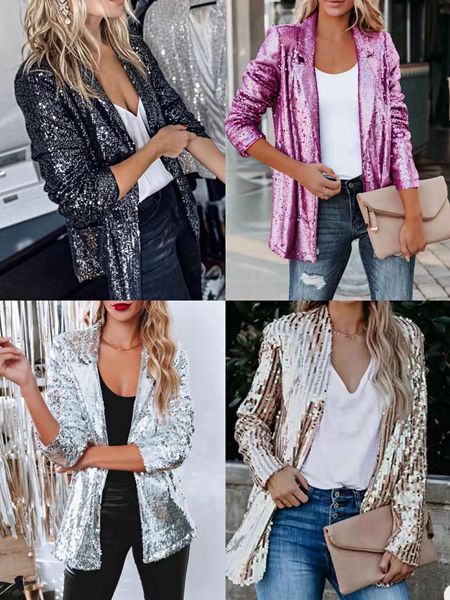 pants casual sequin lapel women blazer coat 2022 autumn fashion long sleeve women jacket elegant turndown collar office lady uniform, White
pants casual sequin lapel women blazer coat 2022 autumn fashion long sleeve women jacket elegant turndown collar office lady uniform, White