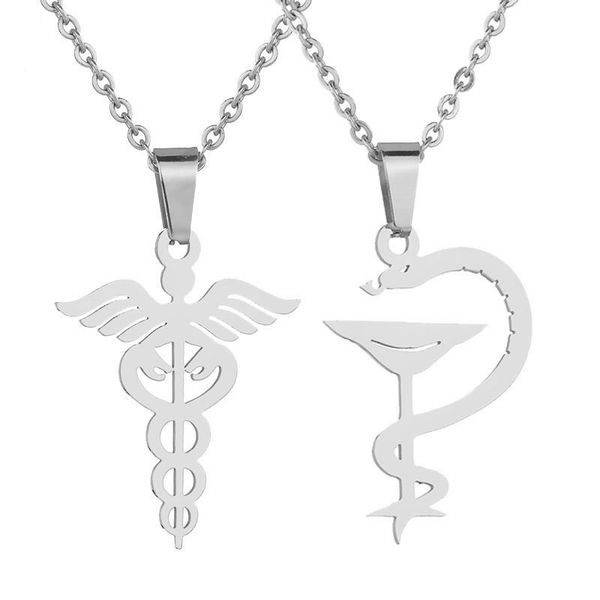 10pcs iatrology medical symbol pendant necklace titanium steel biochemistry snake wing cup sceptre mace ornaments clavicle jewelry for nurse, Silver
10pcs iatrology medical symbol pendant necklace titanium steel biochemistry snake wing cup sceptre mace ornaments clavicle jewelry for nurse, Silver