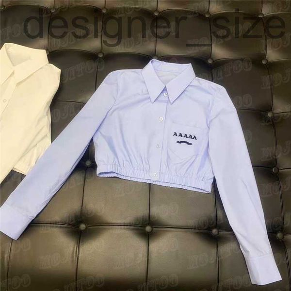 women's blouses & shirts designerwomen cropped t shirts blouse white long sleeve shirt summer street style short tees c78e
