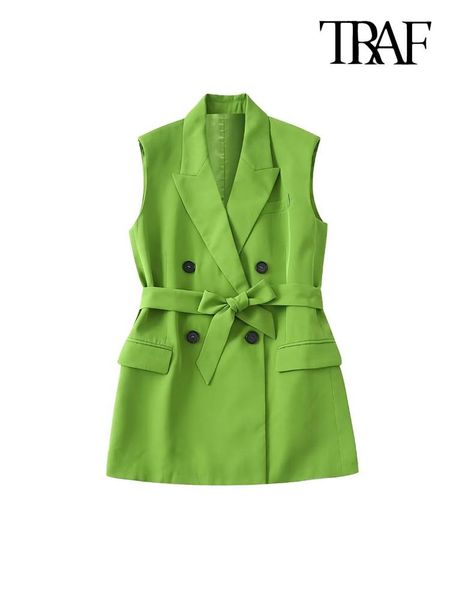 vests traf women fashion with belt double breasted waistcoat vintage sleeveless flap pockets female outerwear chic, Black;white
vests traf women fashion with belt double breasted waistcoat vintage sleeveless flap pockets female outerwear chic, Black;white