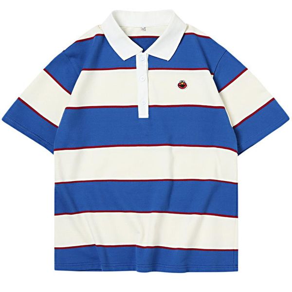 polos england style summer new blue stitching white women striped polo shirt short sleeve cartoon patch ladies loose polo
polos england style summer new blue stitching white women striped polo shirt short sleeve cartoon patch ladies loose polo