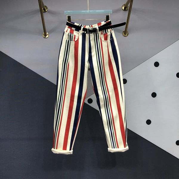 jeans colorful stripe jeans for women spring and summer new versatile high waist anklelength pants baggy jeans female trousers, Blue
jeans colorful stripe jeans for women spring and summer new versatile high waist anklelength pants baggy jeans female trousers, Blue