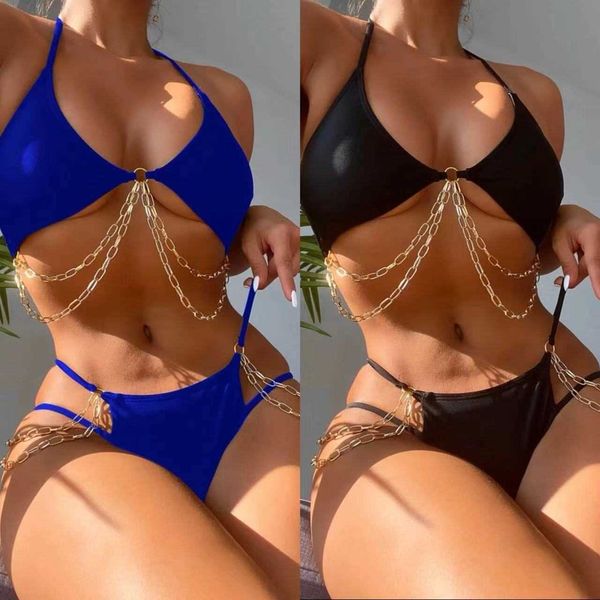solid 2022 new gold chain split bikini swimsuit bikini
solid 2022 new gold chain split bikini swimsuit bikini