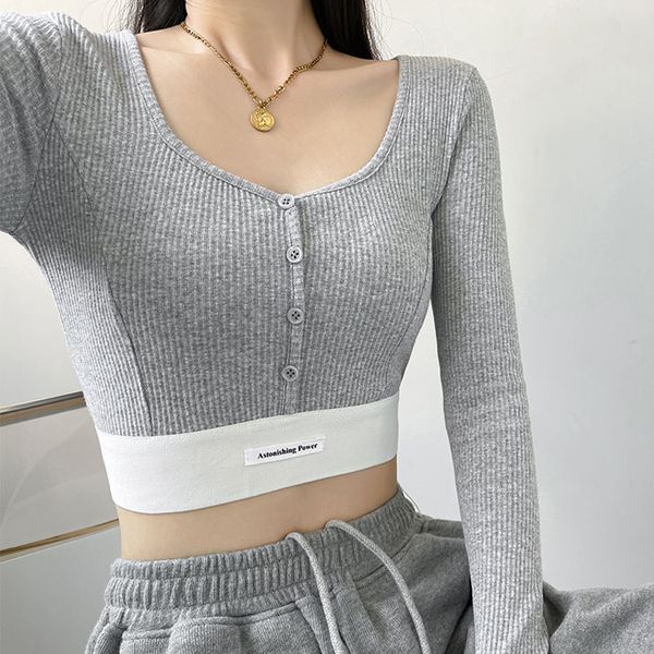 women's t-shirt fashion patchwork y2k crop women spring autumn slim square neck t shirt streetwear single breasted long sleeve 230428, White
women's t-shirt fashion patchwork y2k crop women spring autumn slim square neck t shirt streetwear single breasted long sleeve 230428, White