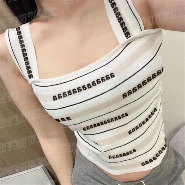 full letters knits tanks for women luxury design sling vest ins fashion knitted tank top, White
full letters knits tanks for women luxury design sling vest ins fashion knitted tank top, White