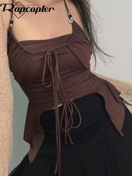 t-shirt rapcopter y2k tie up cute crop brown knitted irregular halter ruched backless corset summer beach sweats women party tee, White
t-shirt rapcopter y2k tie up cute crop brown knitted irregular halter ruched backless corset summer beach sweats women party tee, White