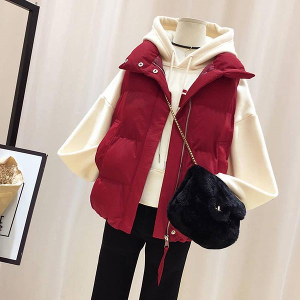leather woman jacket vest cotton clothes women's short autumn winter loose down cotton chaleco mujer, Black
leather woman jacket vest cotton clothes women's short autumn winter loose down cotton chaleco mujer, Black