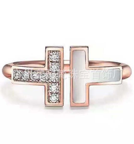 high version tiffay sterling silver high version rose gold inlaid diamond double t opening ring female fashion fritillaria 18k with packagin
high version tiffay sterling silver high version rose gold inlaid diamond double t opening ring female fashion fritillaria 18k with packagin