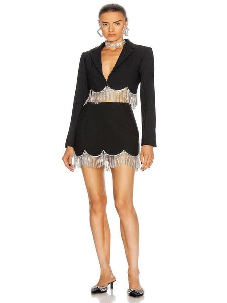 dress area summer women 2022 metal chain long sleeve suit office lady skirt sets two piece sets elegant club celebrity women clothes, White
dress area summer women 2022 metal chain long sleeve suit office lady skirt sets two piece sets elegant club celebrity women clothes, White